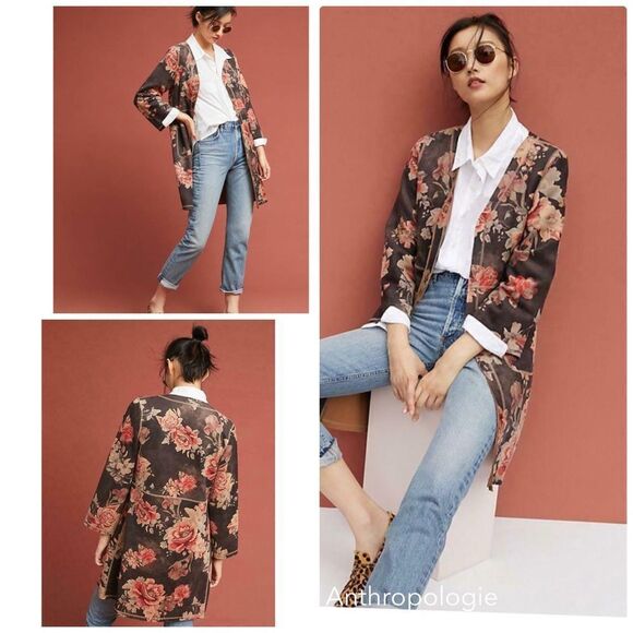 - Solitaire Garden Floral Print Faux Suede Jacket - Picture 13 of 13